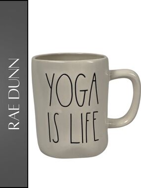 Rae Dunn Matte Cream 'Yoga Is Life' Mug 16oz